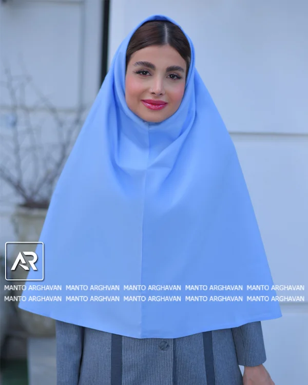 مقنعه ساده رنگ آبی آسمانی