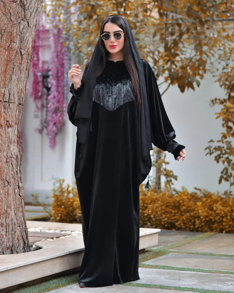 مانتو عبایی مخمل نیکو