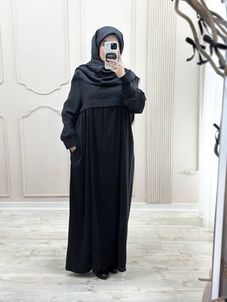 مانتو عبایی جیب دار نفیسه